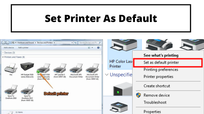 SET YOUR PRINTER AS DEFAULT